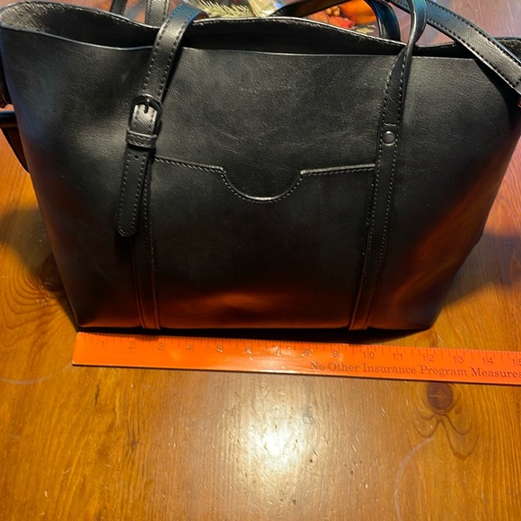 Black Leather Tote Bag - Picture 10 of 11